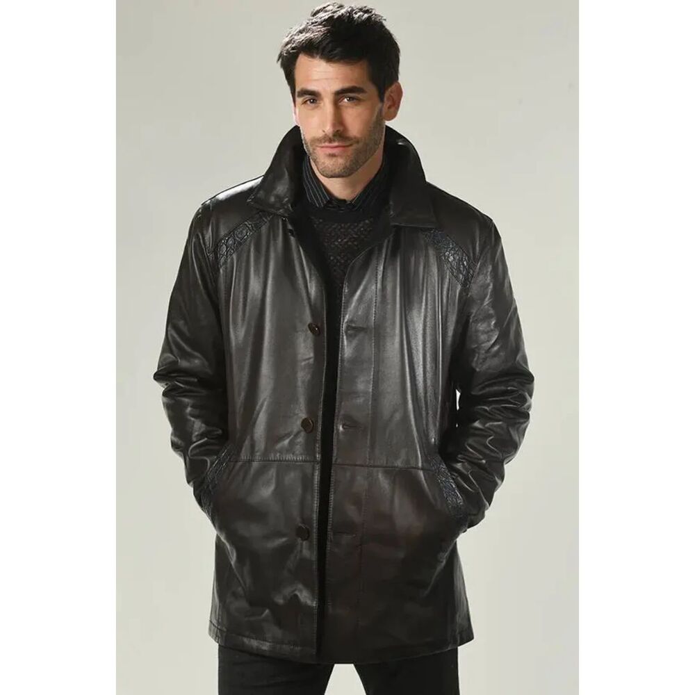 (P2) F.ORTIZ, creation Vintage 80s goatskin jacket in black oversized - Picture 1 of 15